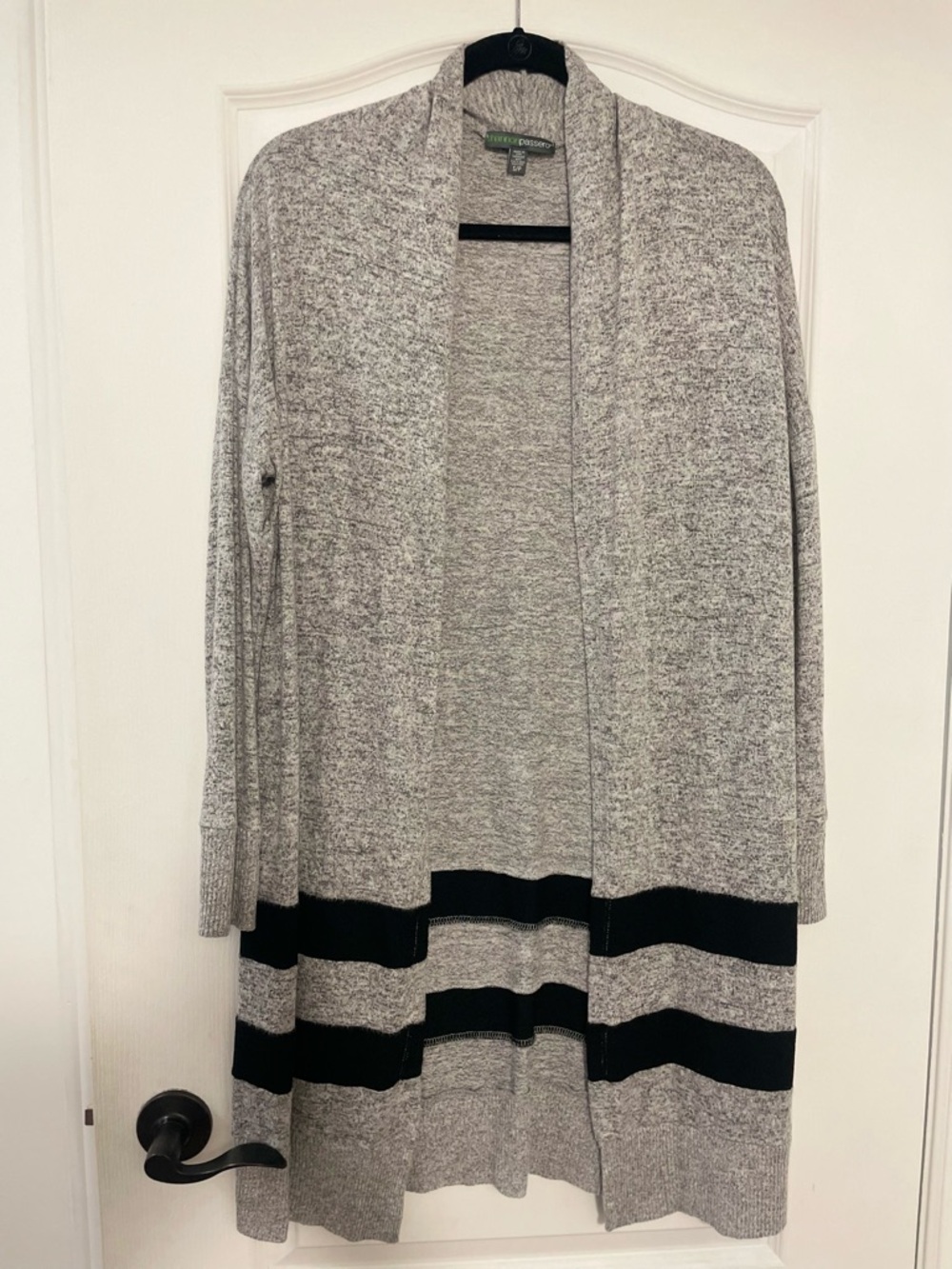 Shannon Passero Grey Open-Front Cardigan, Size Small